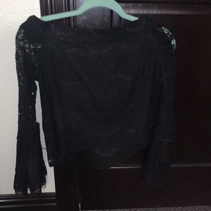 Black off the shoulder long sleeve